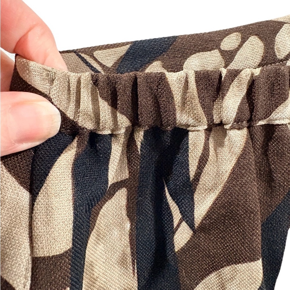 Tropical Leaf Midi Skirt Fall Casual Size 12 Boho - Picture 4 of 7